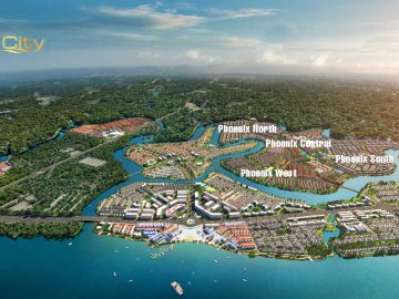 4 phân khu Phoenix South, Phoenix North, Phoenix West, Phoenix Central thuộc Dự án Aqua City