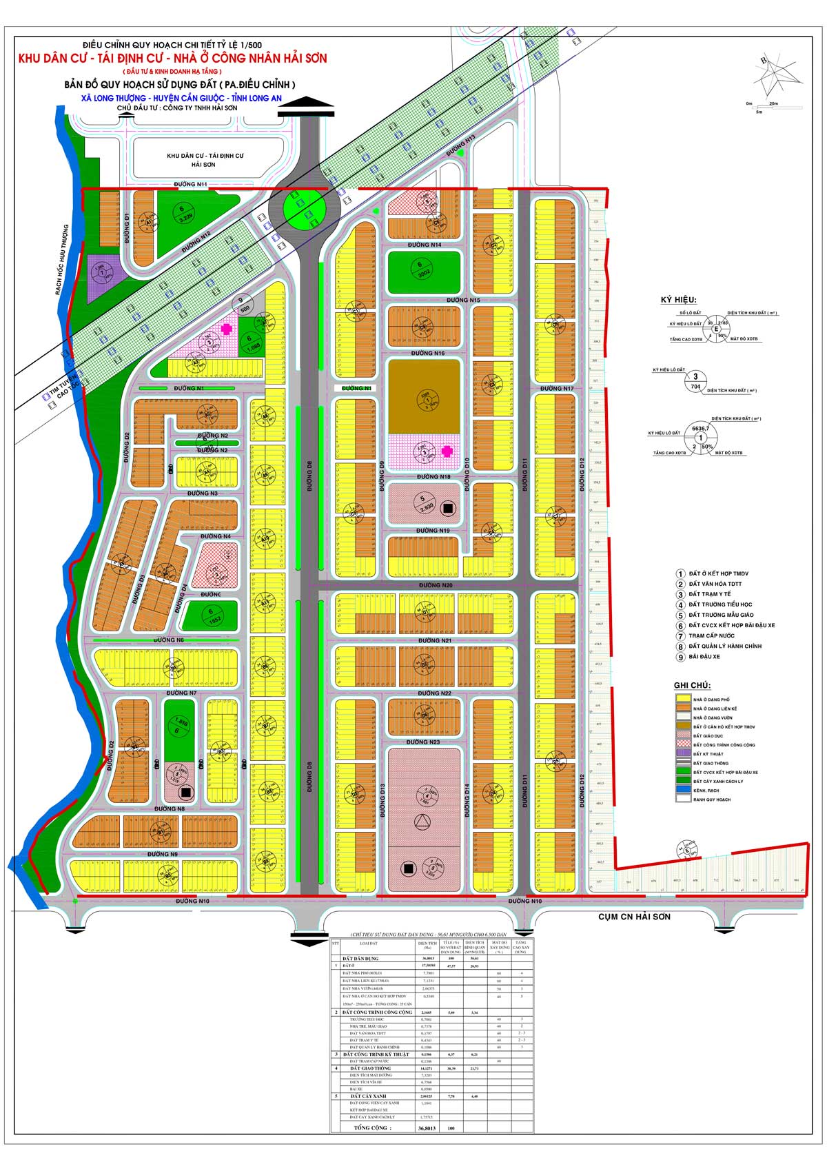Quy hoạch 1/500 Dự án Khu dân cư – Tái định cư – Nhà ở công nhân Hải Sơn – The Sol City