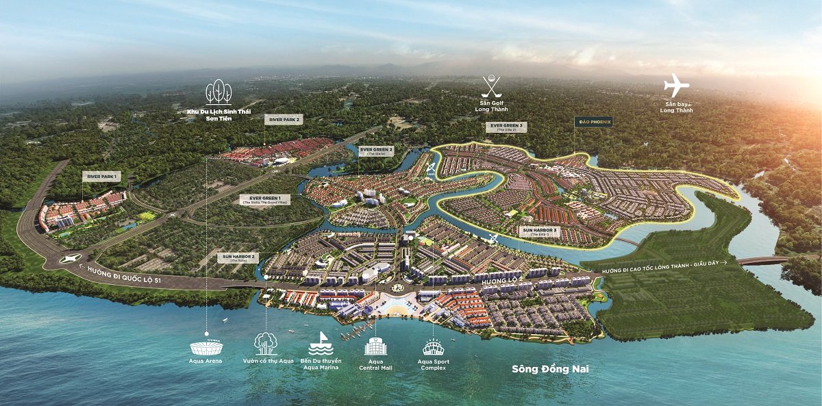 Quy mô dự án Aqua City Đồng Nai.